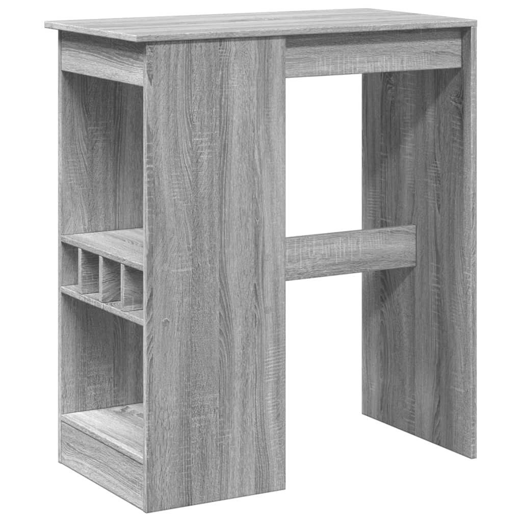 Bar table with shelves sonoma gray 90x47.5x103.5 cm processed wood