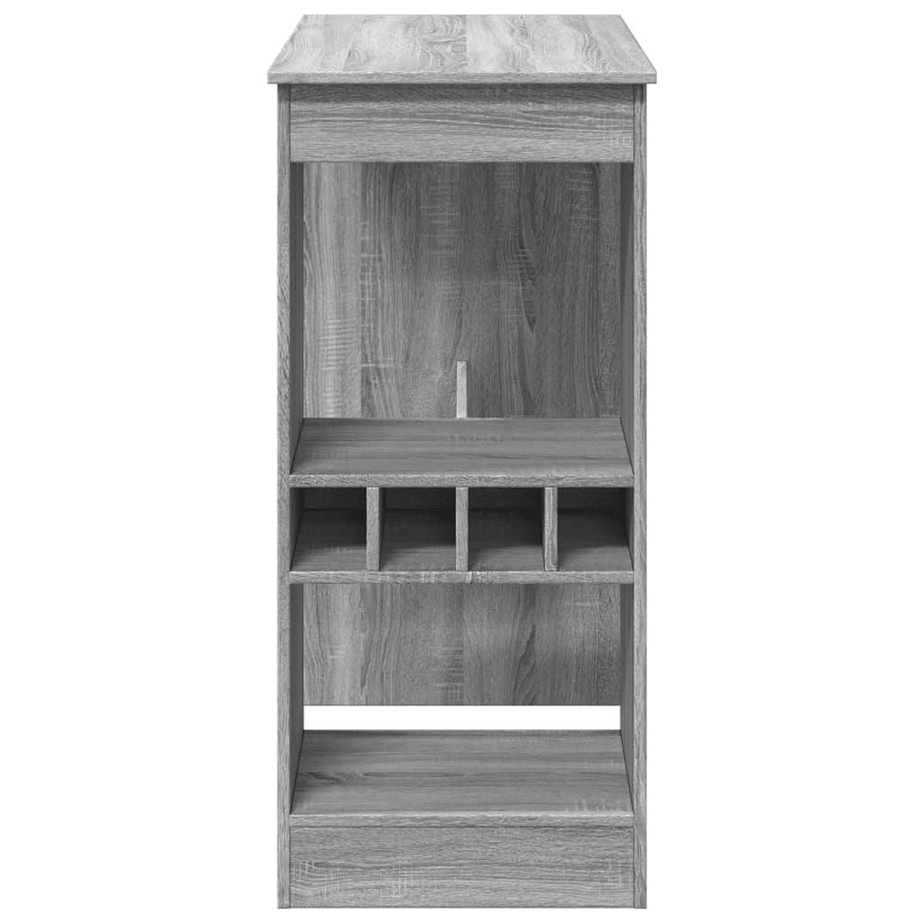 Bar table with shelves sonoma gray 90x47.5x103.5 cm processed wood