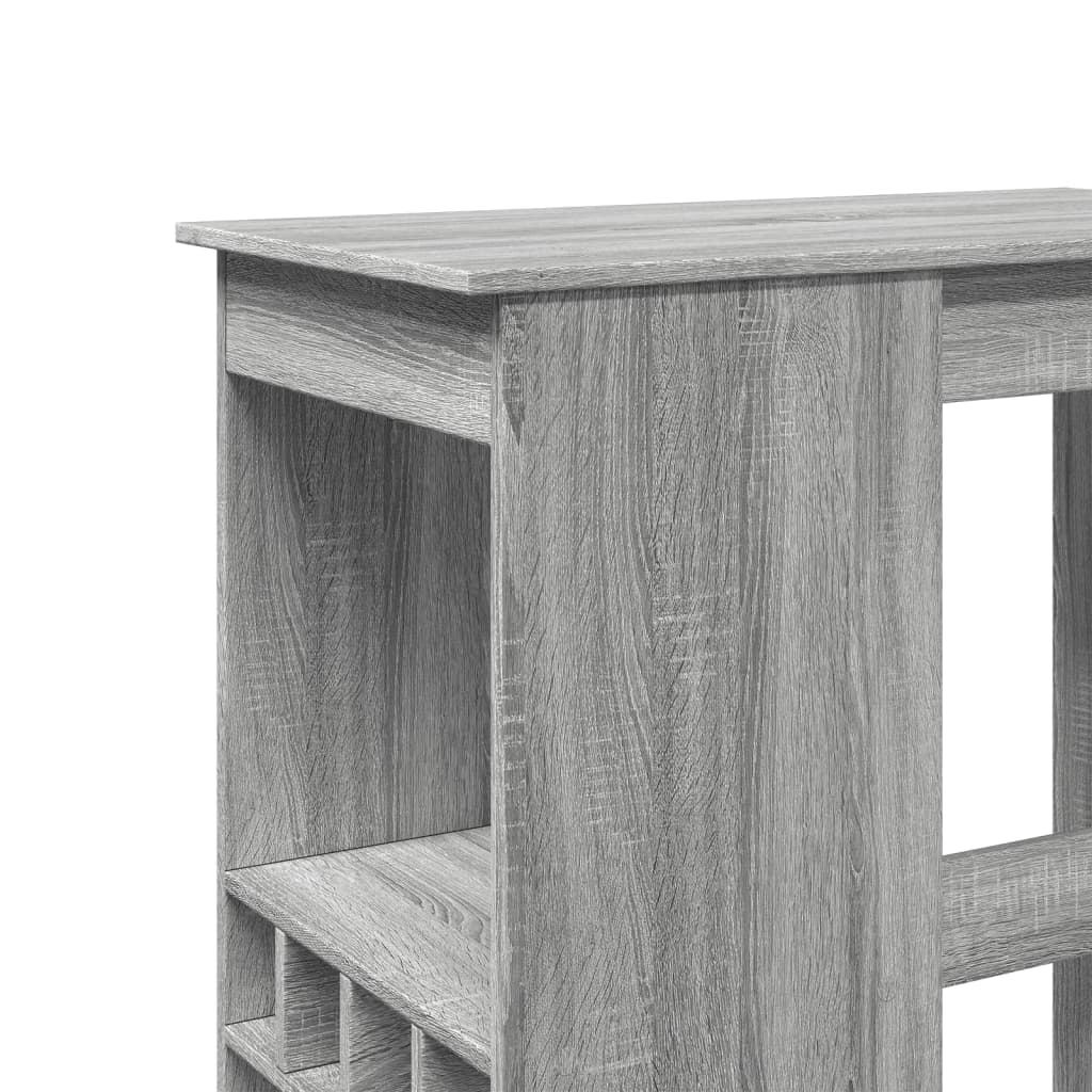 Bar table with shelves sonoma gray 90x47.5x103.5 cm processed wood