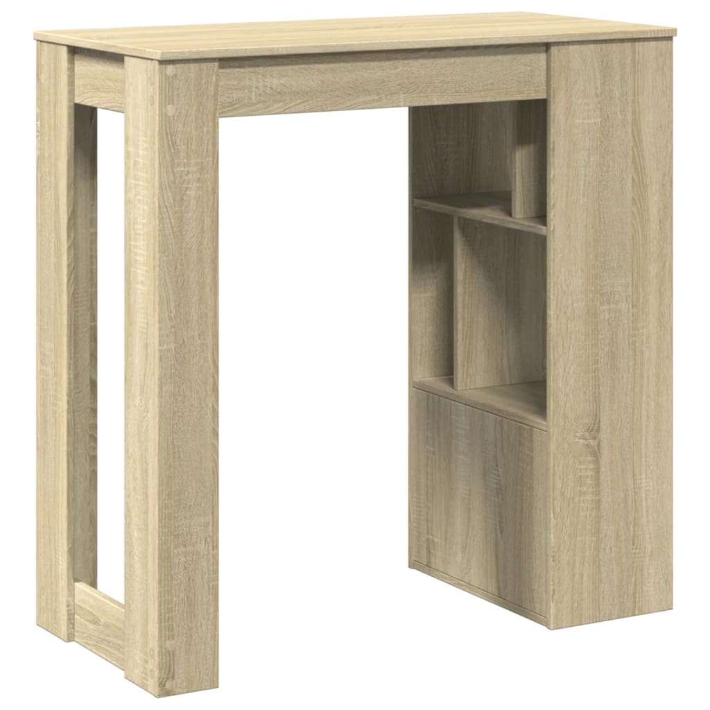 Bar table with shelves, sonoma oak, 102x50x103.5 cm, wood