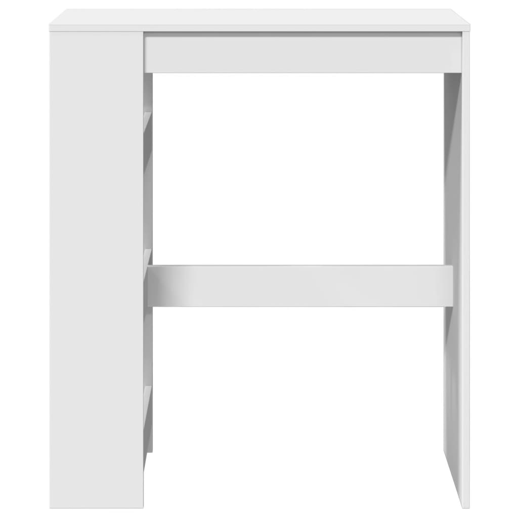 Bar table with shelves, white, 90x40x103.5 cm, processed wood