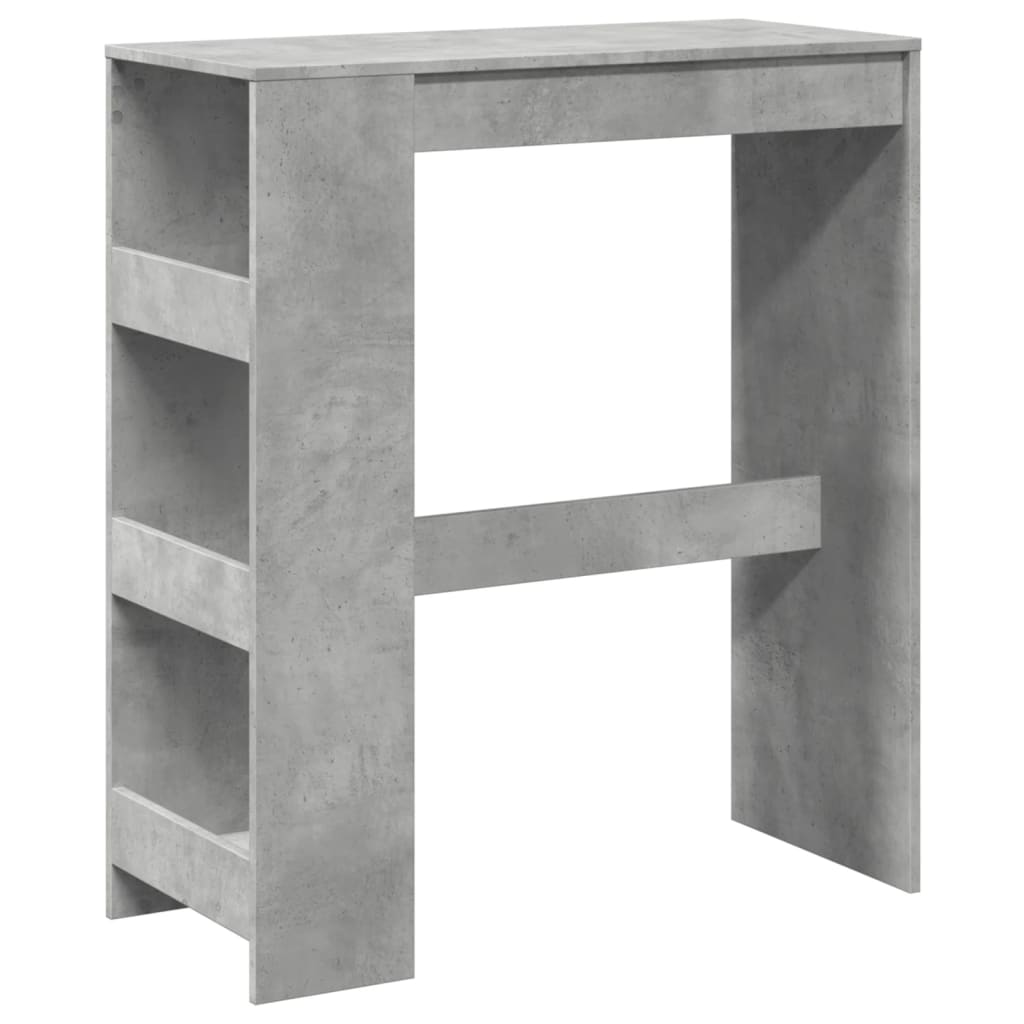 Bar table with shelves concrete gray 90x40x103.5 cm processed wood