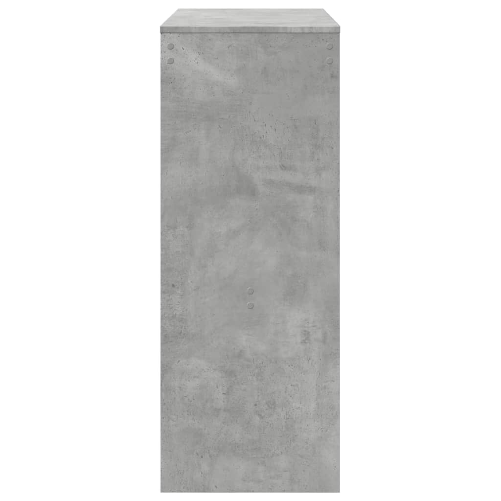 Bar table with shelves concrete gray 90x40x103.5 cm processed wood