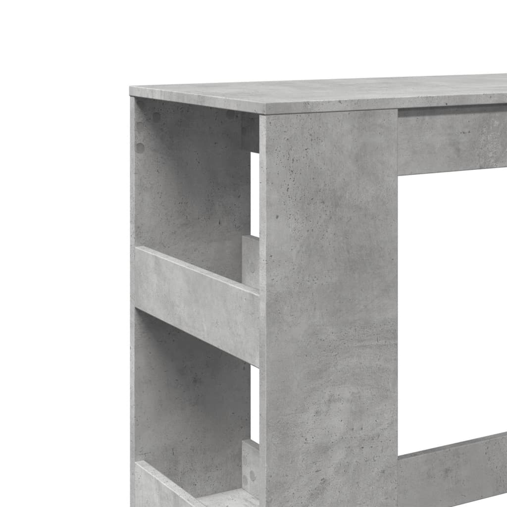 Bar table with shelves concrete gray 90x40x103.5 cm processed wood