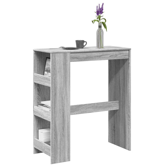 Bar table with shelves, sonoma grey, 90x40x103.5 cm, engineered wood