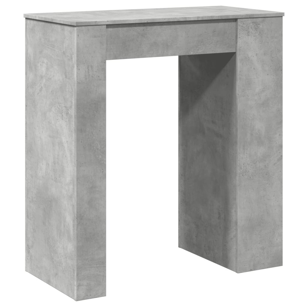 Bar table with shelves concrete gray 95x47x103.5 cm processed wood