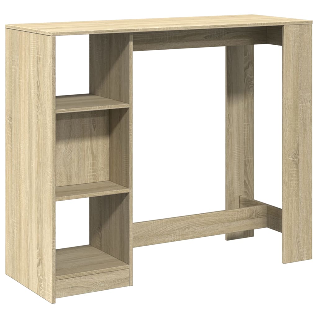 Bar table with shelf Sonoma oak, 124x46x103.5 cm, processed wood