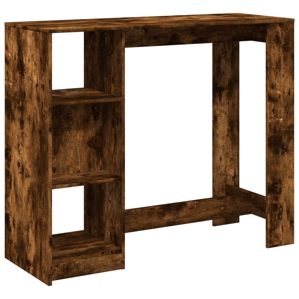 Bar table with shelf smoky oak 124x46x103.5cm composite wood