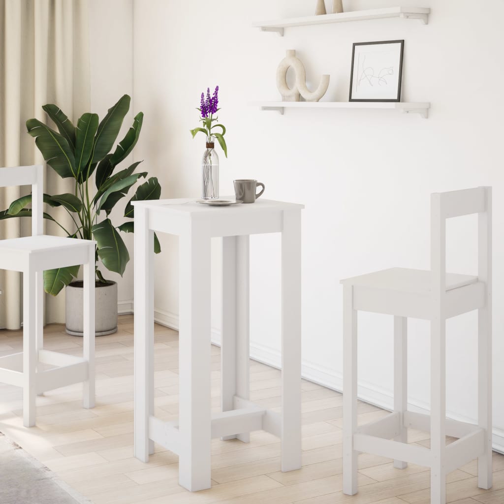 Bar table, white, 51x50x103.5 cm, processed wood