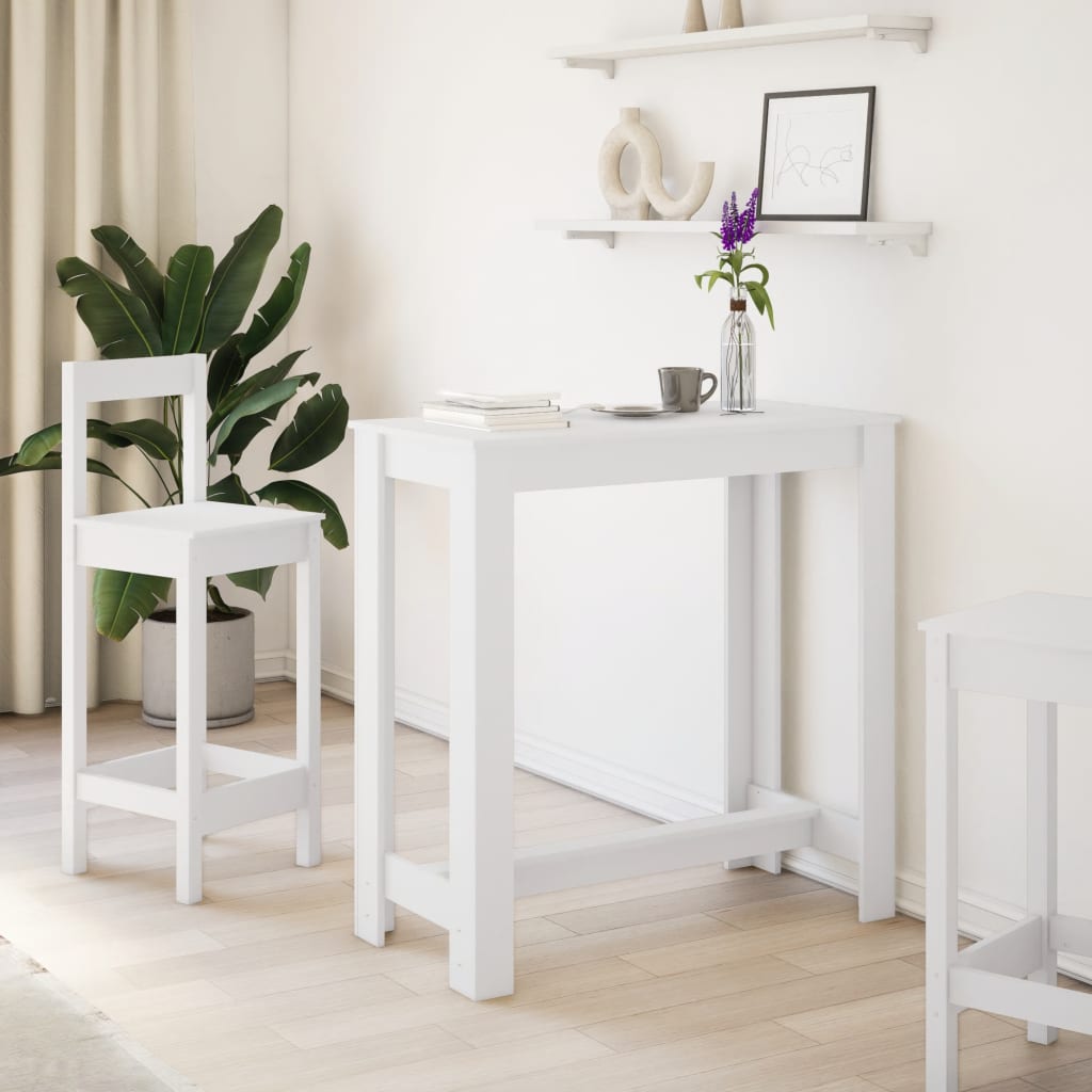 Bar table, white, 102x50x103.5 cm, processed wood