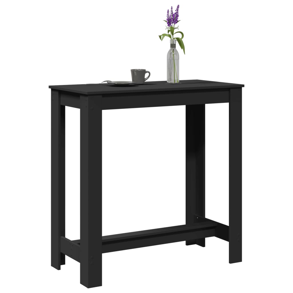 Bar table, black, 102x50x103.5 cm, processed wood