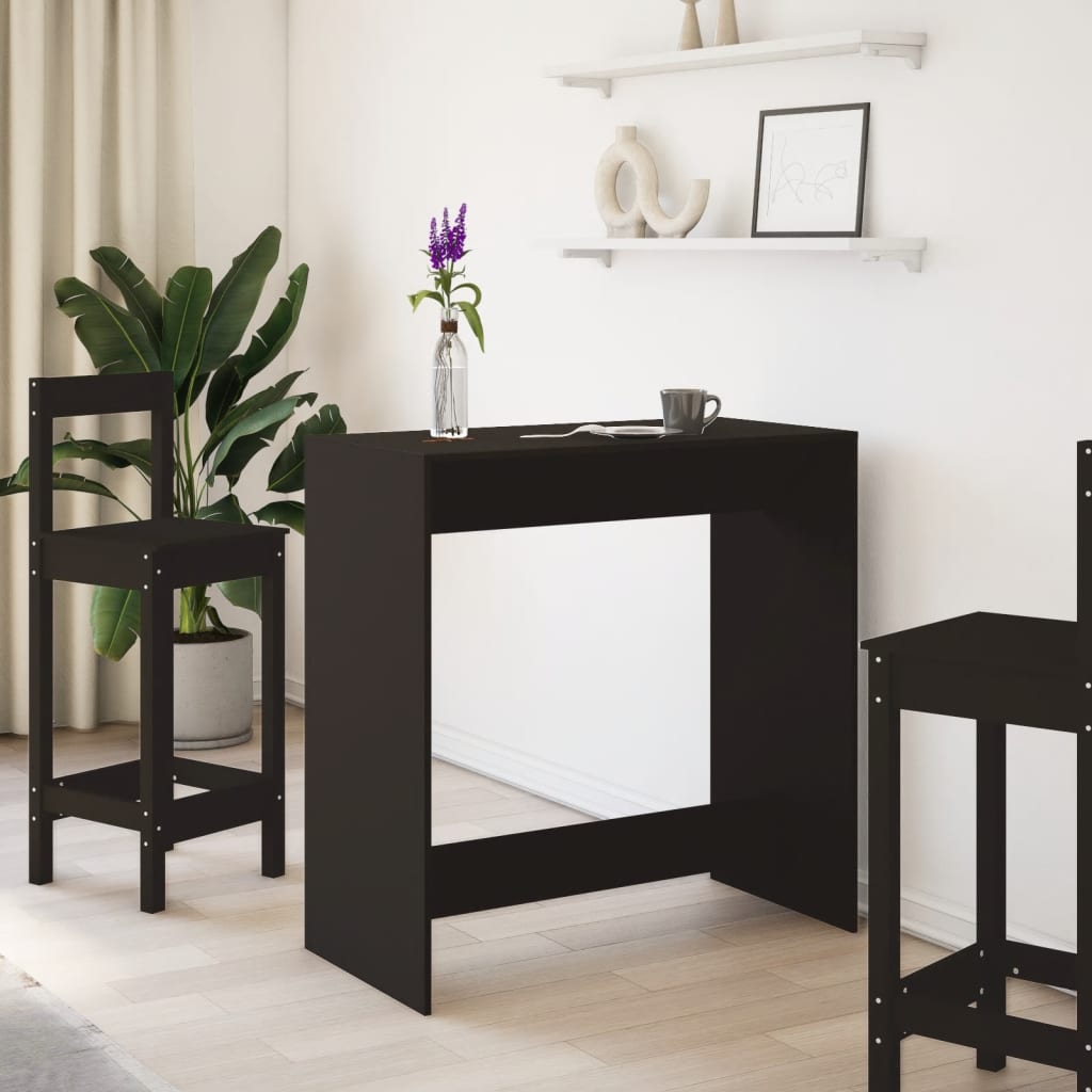 Bar table, black, 102x50x103.5 cm, processed wood