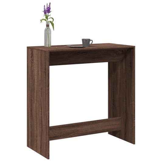 Bar table, brown oak, 102x50x103.5 cm, processed wood