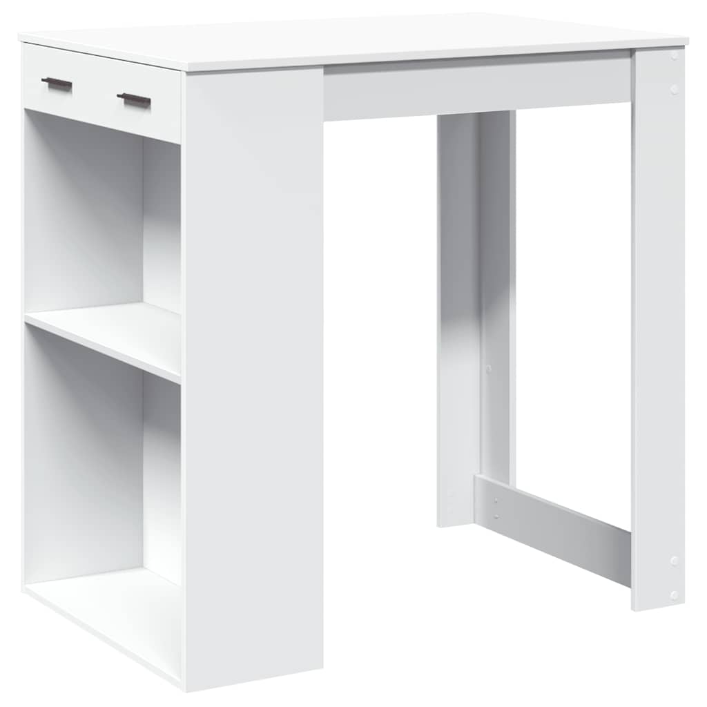 Bar table, white, 102x70x103.5 cm, processed wood