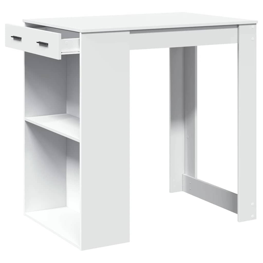 Bar table, white, 102x70x103.5 cm, processed wood