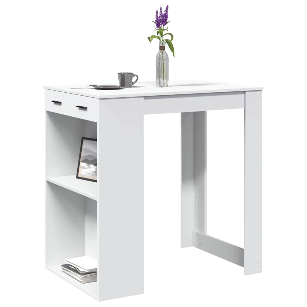 Bar table, white, 102x70x103.5 cm, processed wood