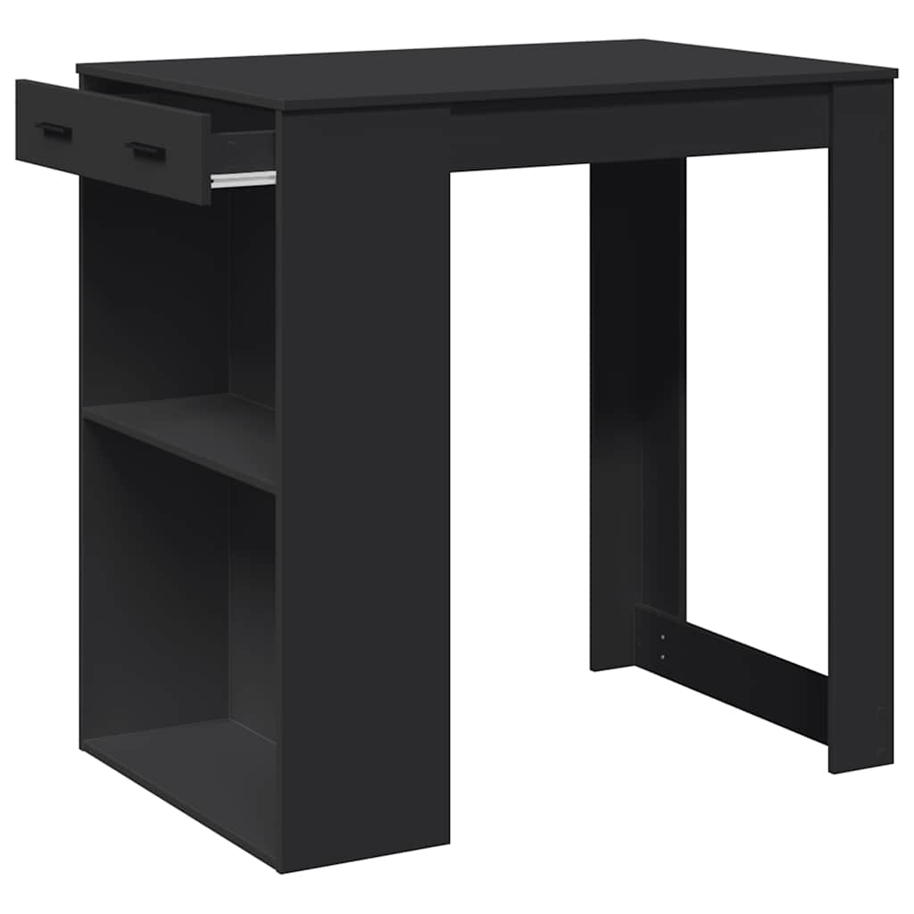 Bar table, black, 102x70x103.5 cm, processed wood