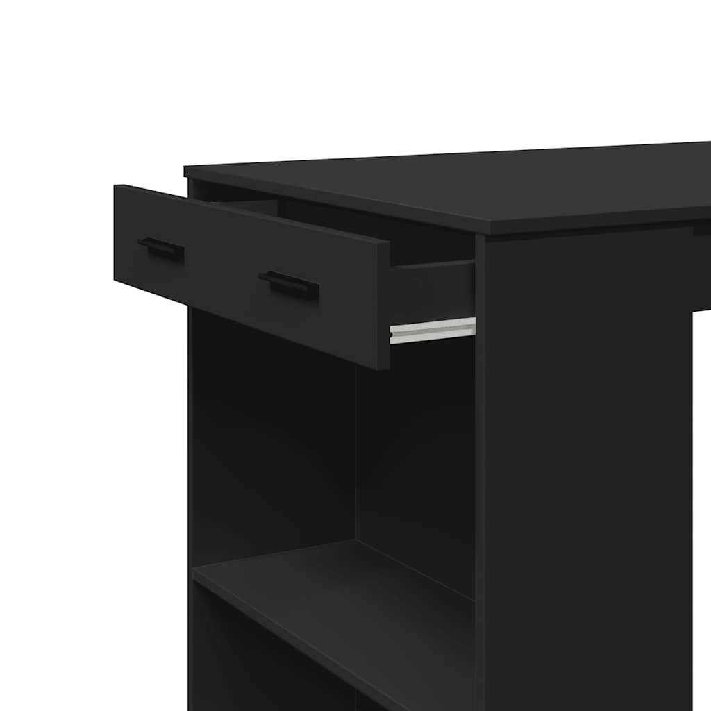 Bar table, black, 102x70x103.5 cm, processed wood