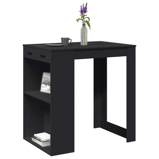 Bar table, black, 102x70x103.5 cm, processed wood