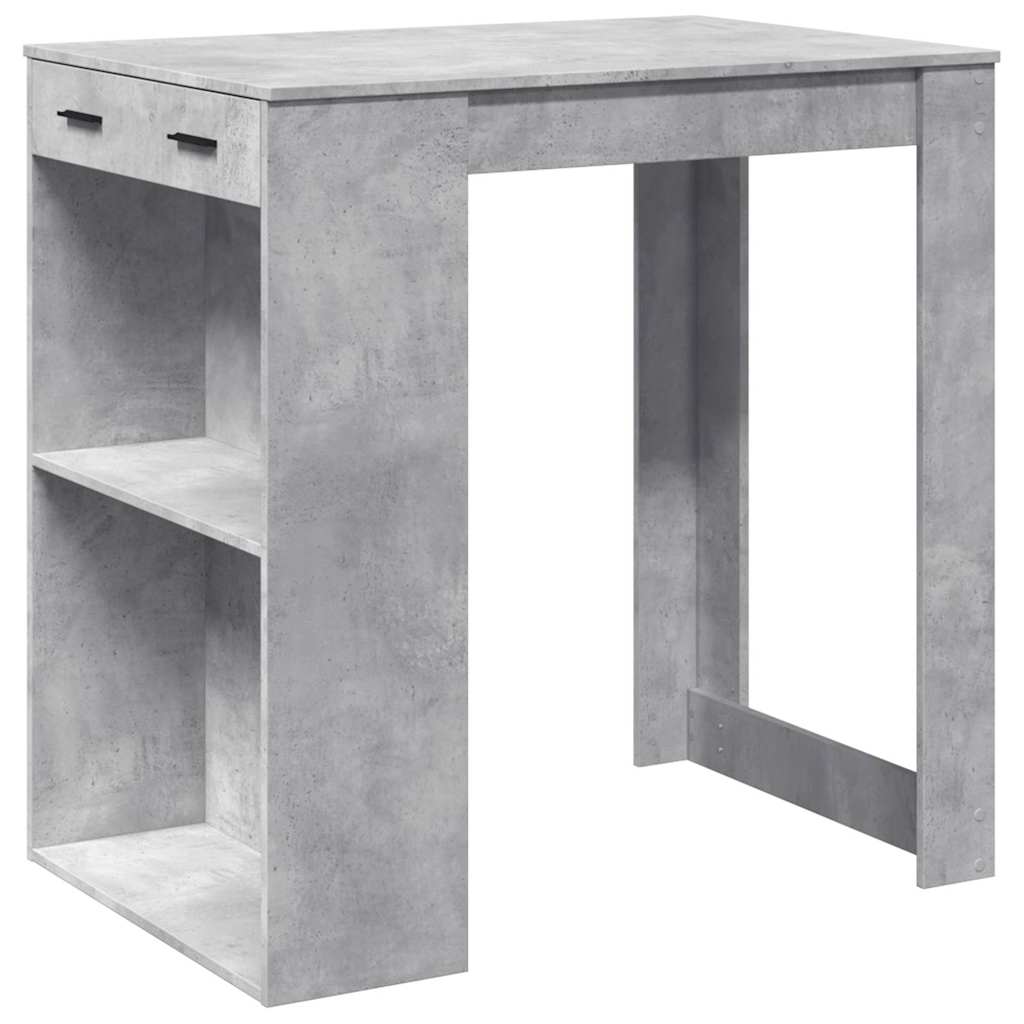 Bar table, concrete gray, 102x70x103.5 cm, processed wood