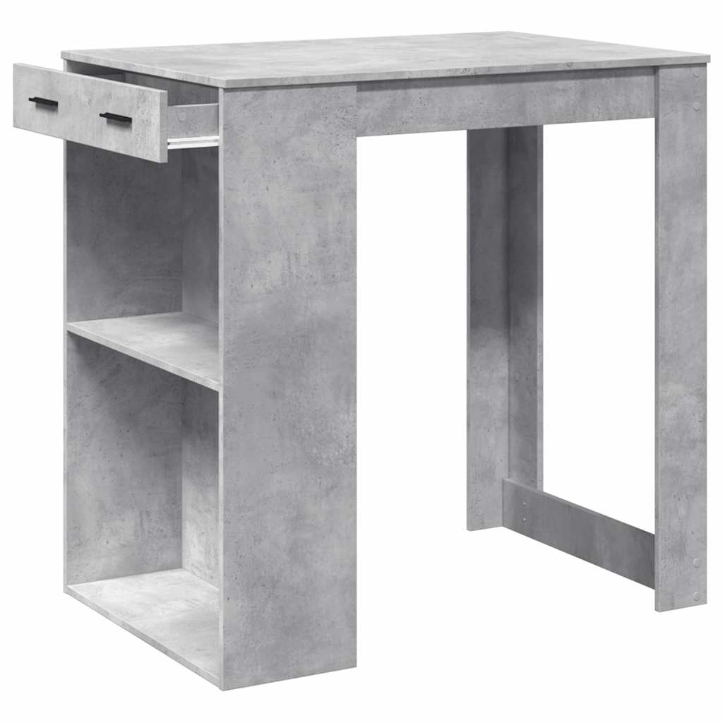 Bar table, concrete gray, 102x70x103.5 cm, processed wood