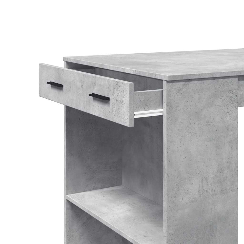 Masă de bar, gri beton, 102x70x103,5 cm, lemn prelucrat