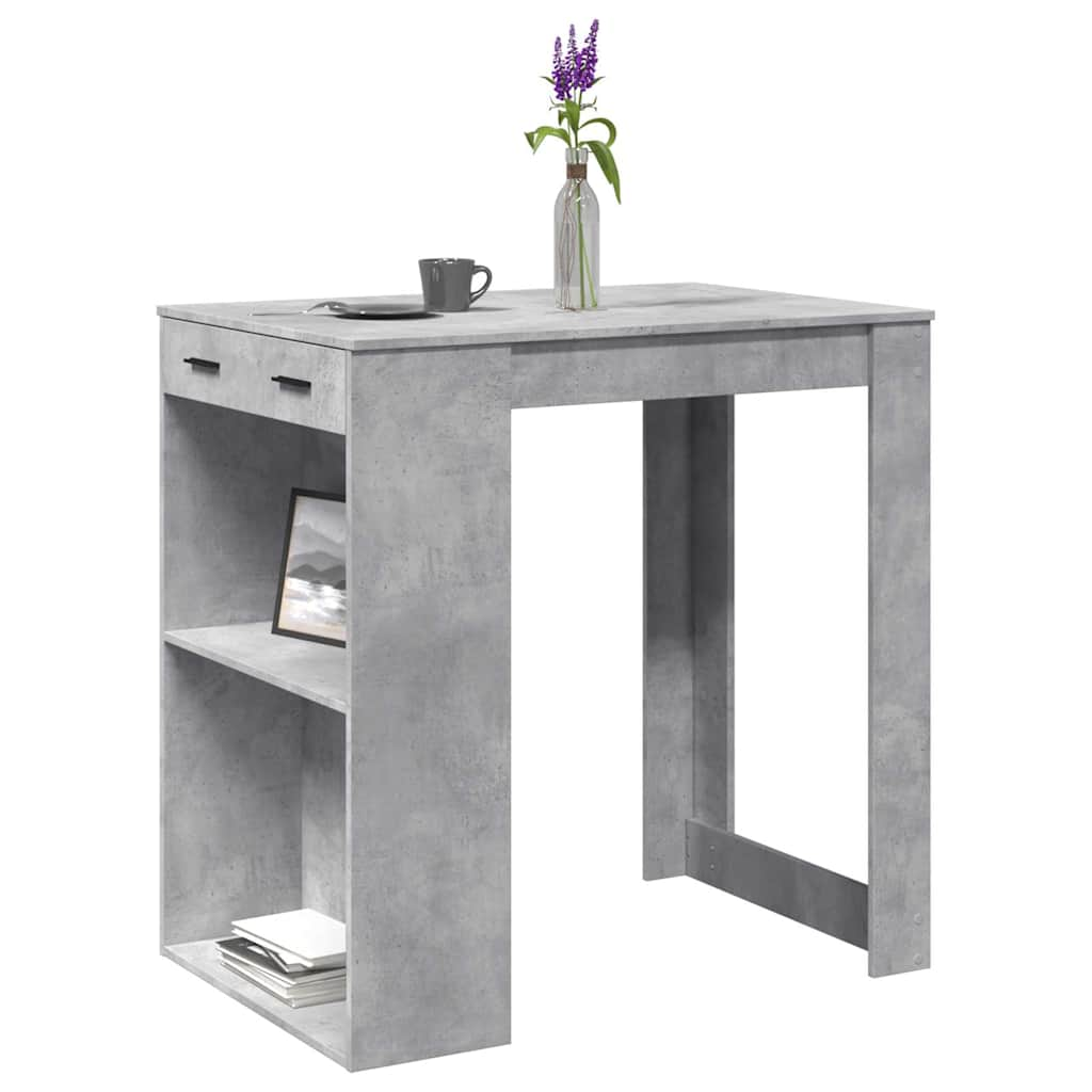 Bar table, concrete gray, 102x70x103.5 cm, processed wood