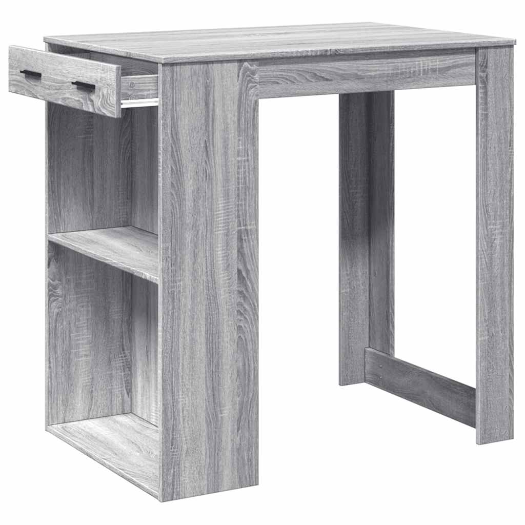 Bar table, Sonoma gray, 102x70x103.5 cm, processed wood