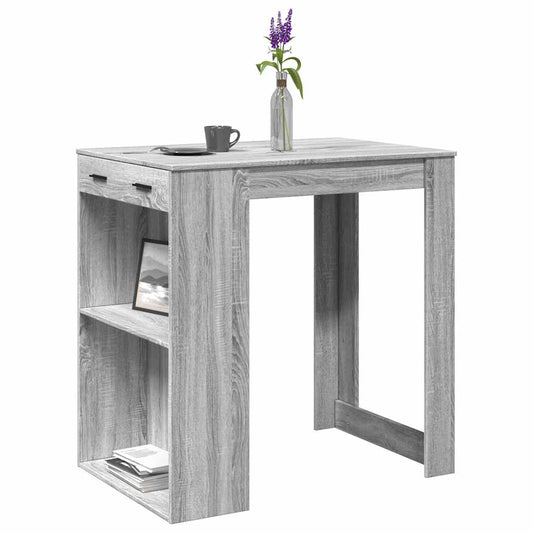 Bar table, Sonoma gray, 102x70x103.5 cm, processed wood