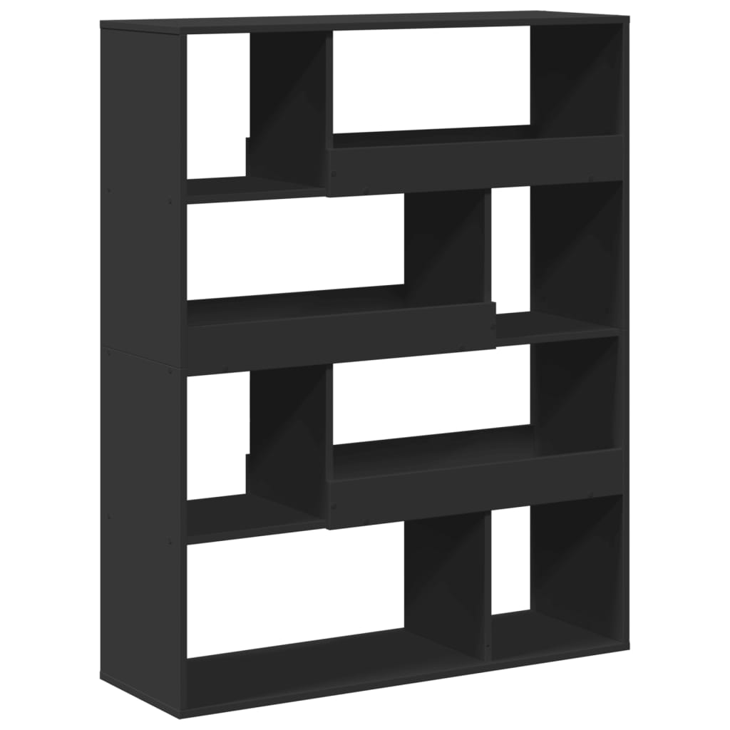 Bibliotecă, negru, 100x33x125,5 cm, lemn prelucrat