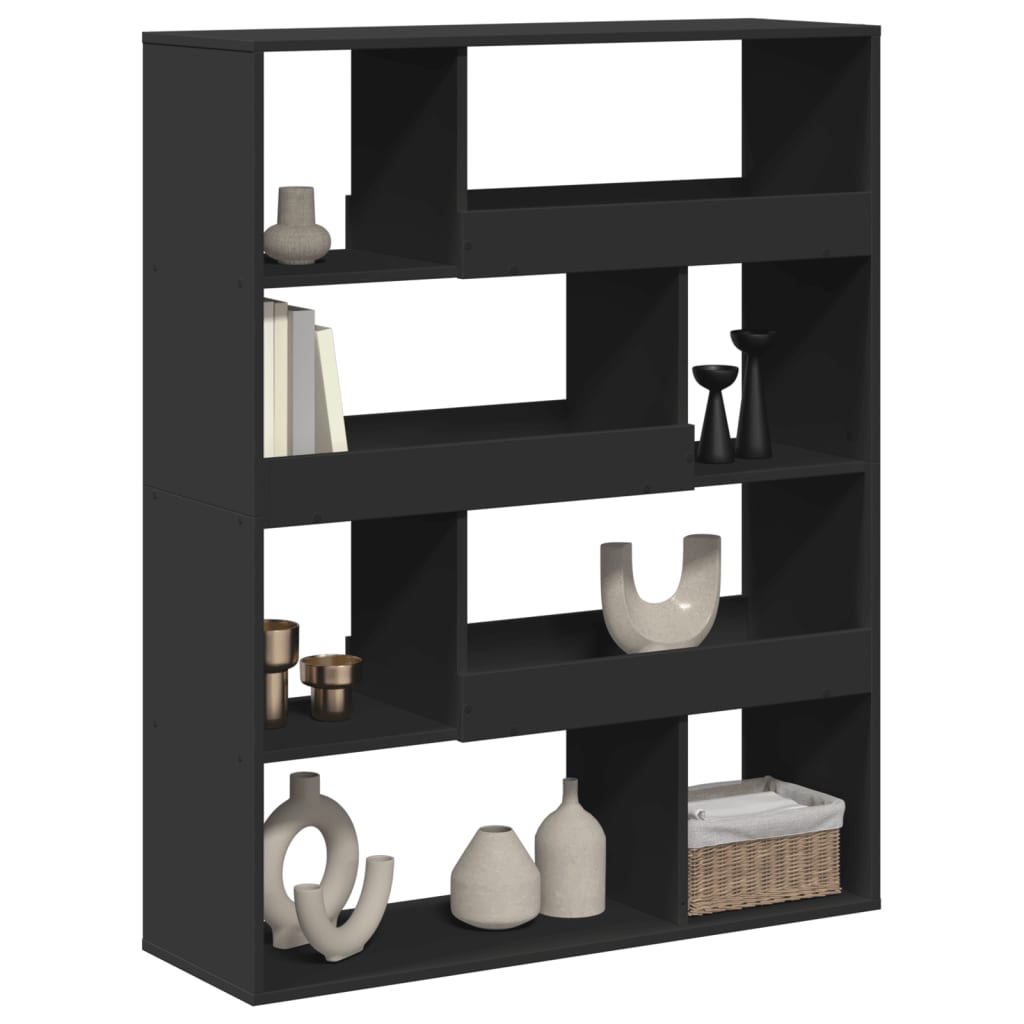 Bookcase, black, 100x33x125.5 cm, processed wood