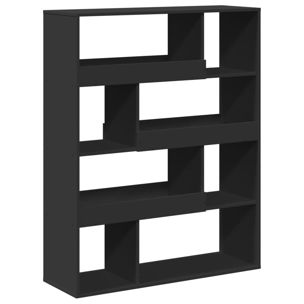 Bibliotecă, negru, 100x33x125,5 cm, lemn prelucrat