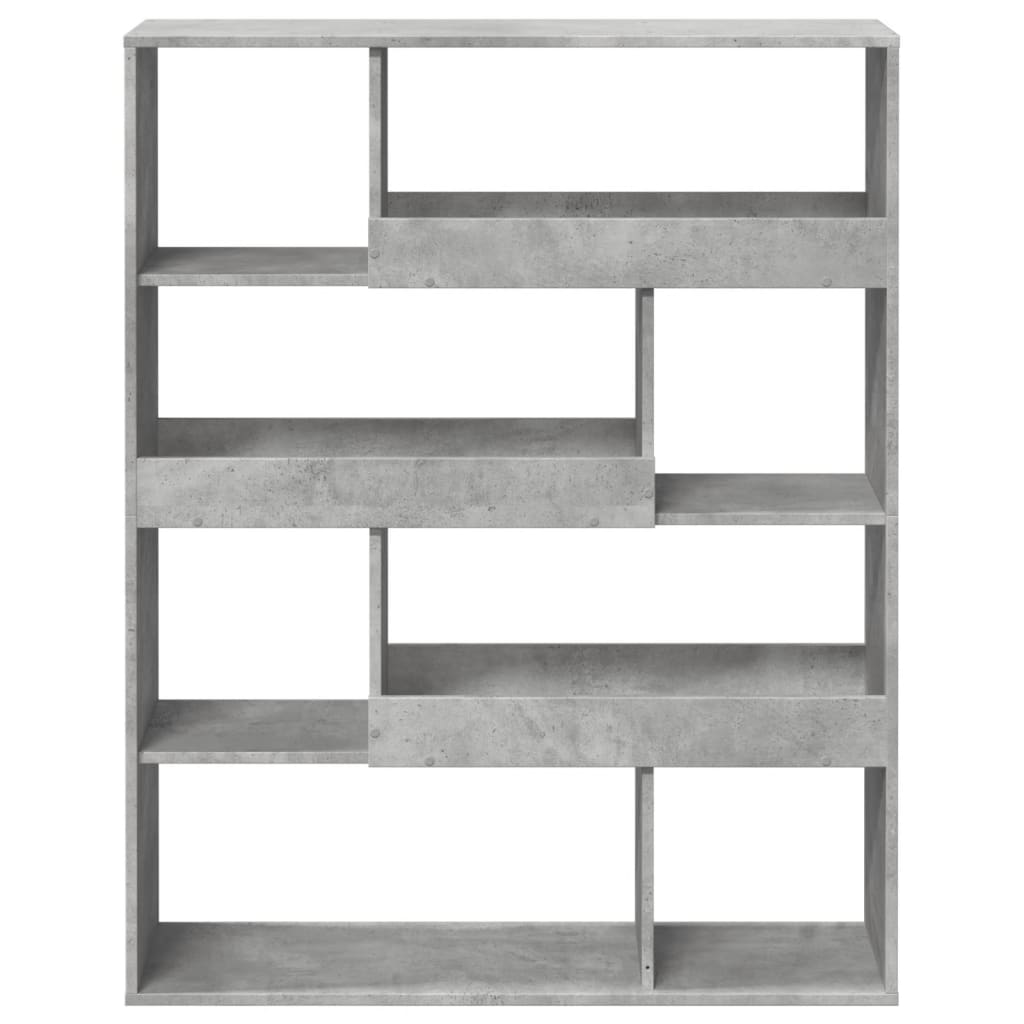 Bibliotecă, gri beton, 100x33x125,5 cm, lemn prelucrat