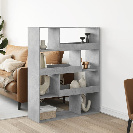 Bookcase, concrete gray, 100x33x125.5 cm, processed wood