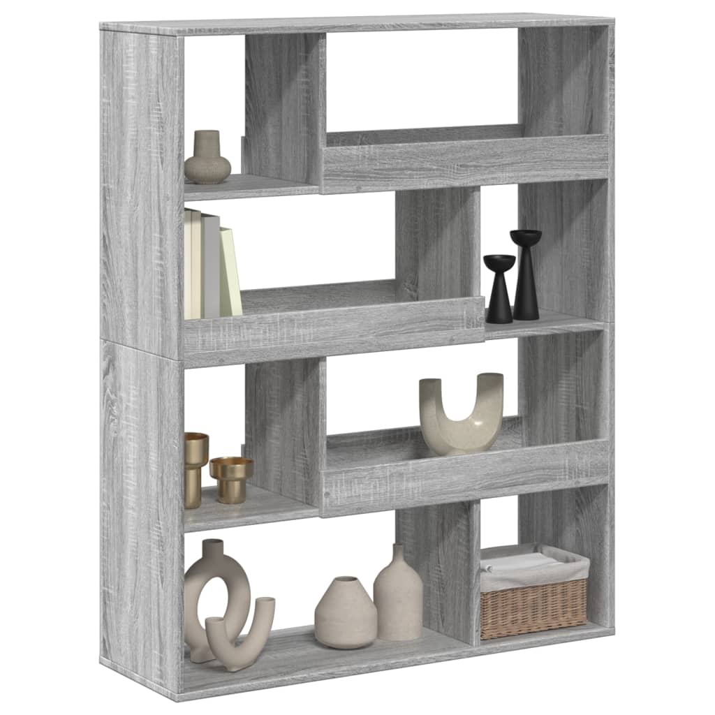 Bookcase, sonoma grey, 100x33x125.5 cm, engineered wood