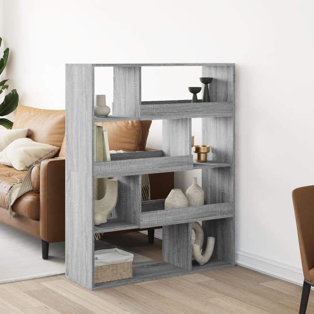 Bookcase, sonoma grey, 100x33x125.5 cm, engineered wood