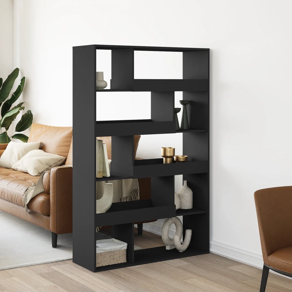 Bookcase, black, 100x33x156.5 cm, processed wood