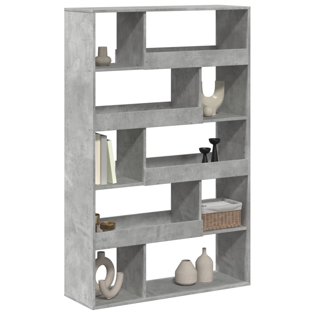 Bookcase, concrete gray, 100x33x156.5 cm, processed wood