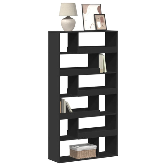 Bibliotecă, negru, 100x33x187,5 cm, lemn prelucrat