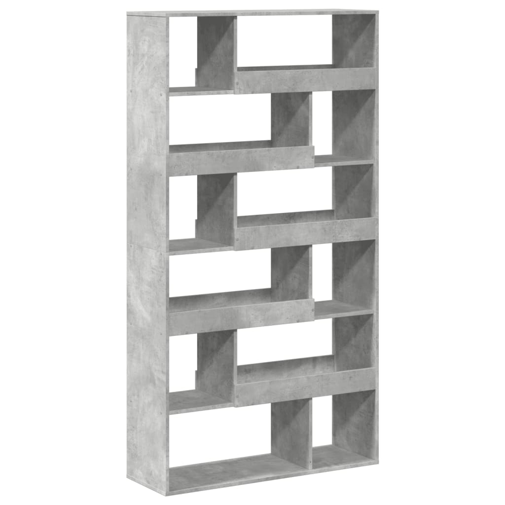 Bookcase, concrete gray, 100x33x187.5 cm, processed wood