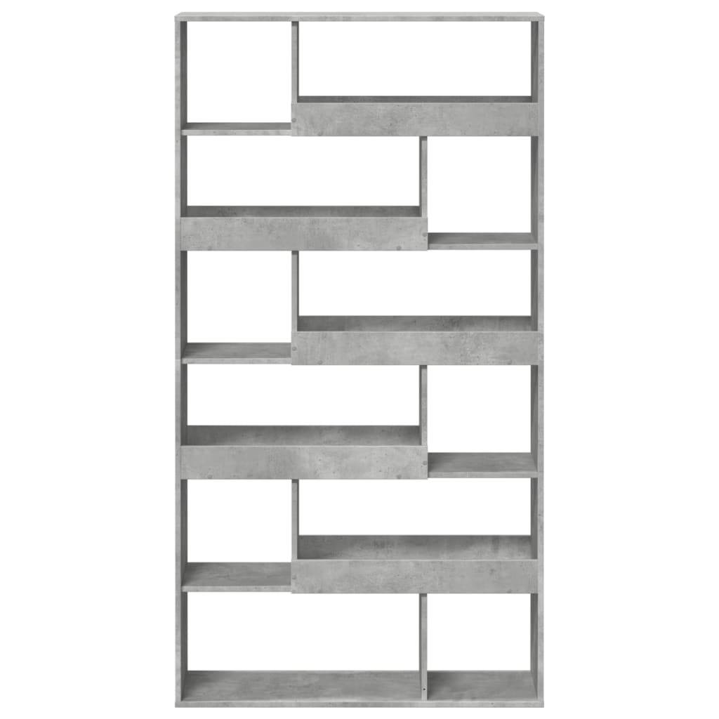 Bookcase, concrete gray, 100x33x187.5 cm, processed wood