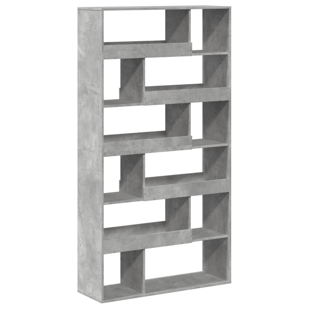 Bookcase, concrete gray, 100x33x187.5 cm, processed wood