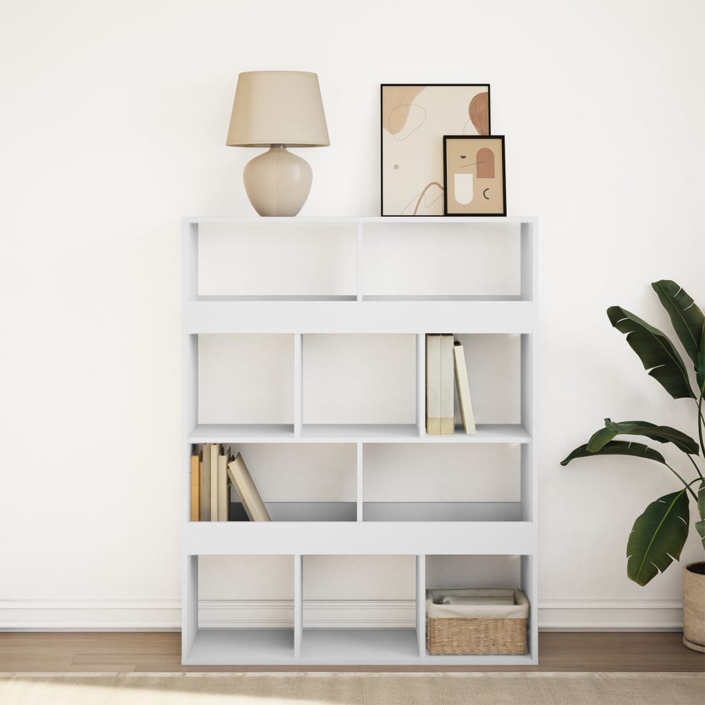 Bookcase, white, 100x33x125.5 cm, processed wood