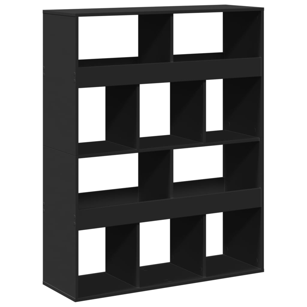 Bookcase, black, 100x33x125.5 cm, processed wood