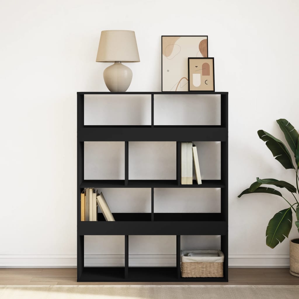 Bookcase, black, 100x33x125.5 cm, processed wood