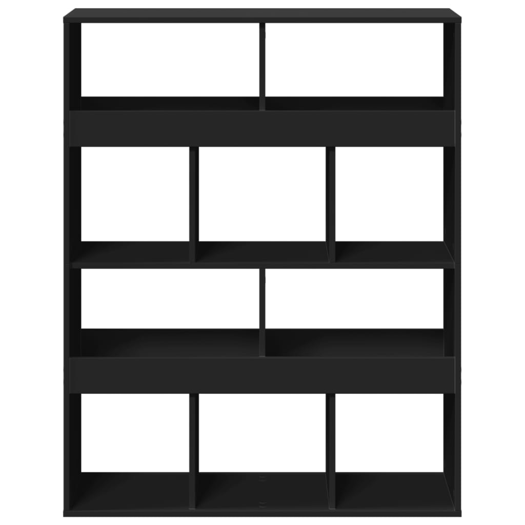 Bookcase, black, 100x33x125.5 cm, processed wood