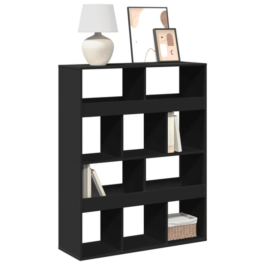 Bookcase, black, 100x33x125.5 cm, processed wood