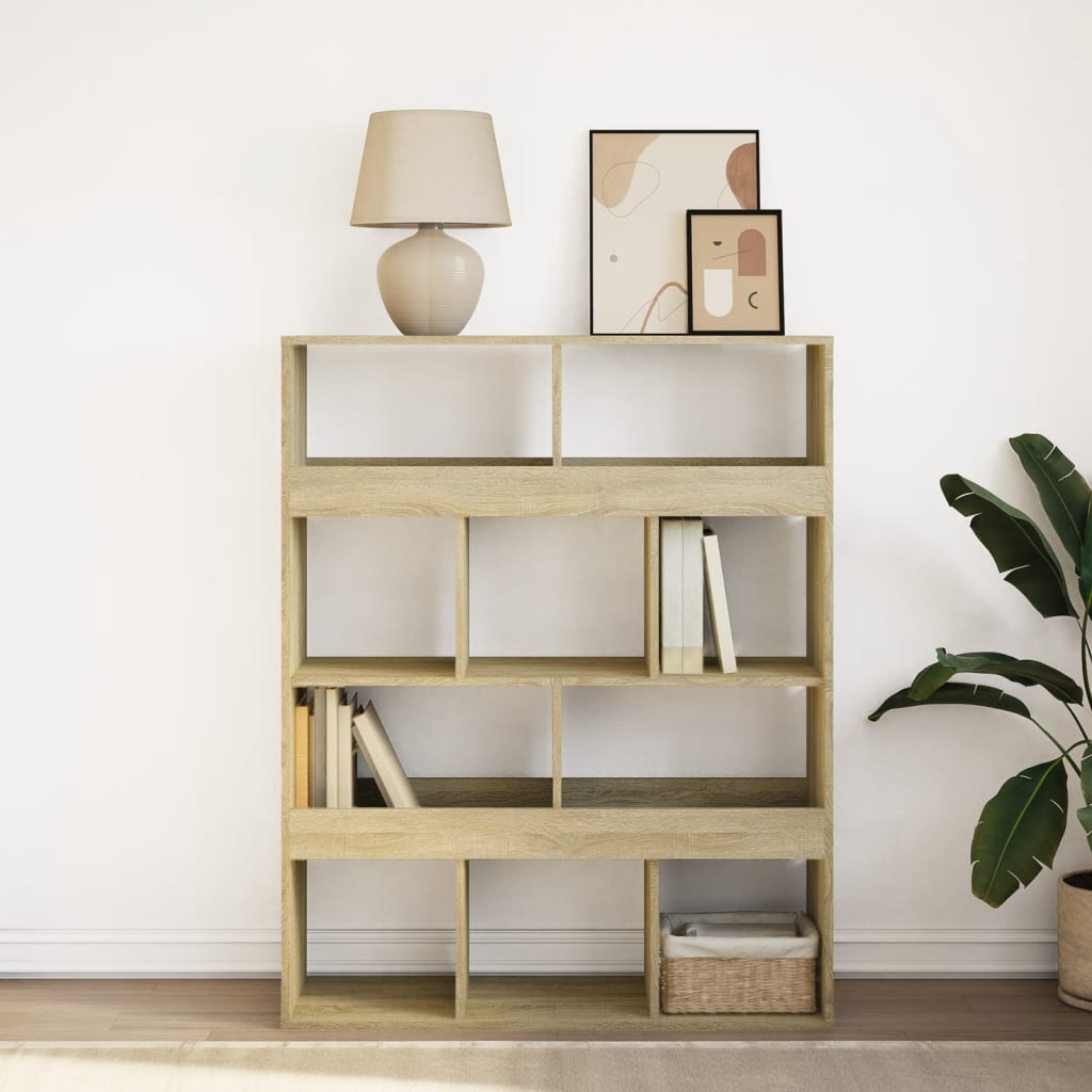 Bookcase, sonoma oak, 100x33x125.5 cm, processed wood