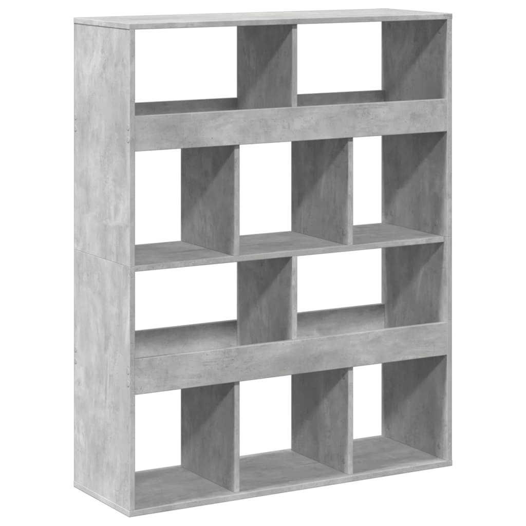 Bibliotecă, gri beton, 100x33x125,5 cm, lemn prelucrat