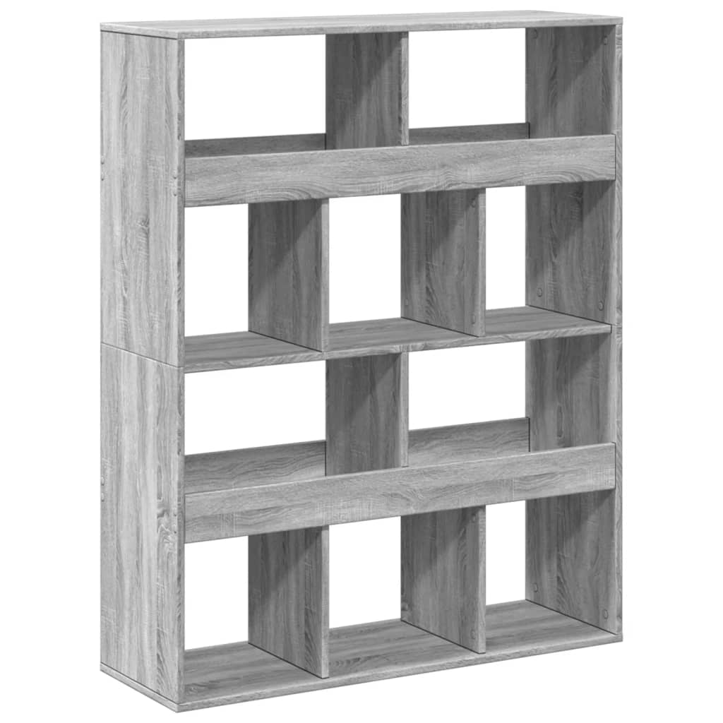 Bookcase, sonoma grey, 100x33x125.5 cm, engineered wood